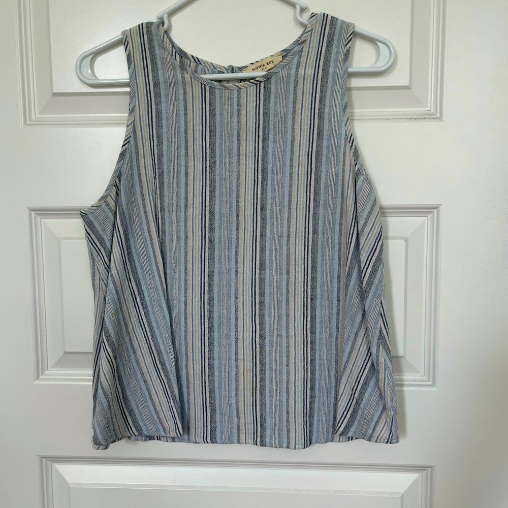 Sophie Rue blue striped tank. Size M